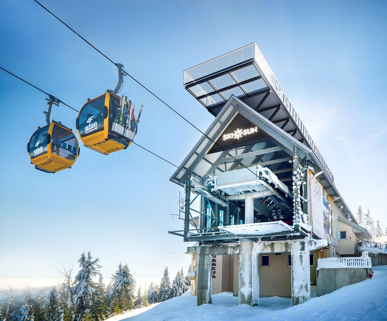 Nowy taras widokowy na górnej stacji kolei gondolowej Ski&Sun